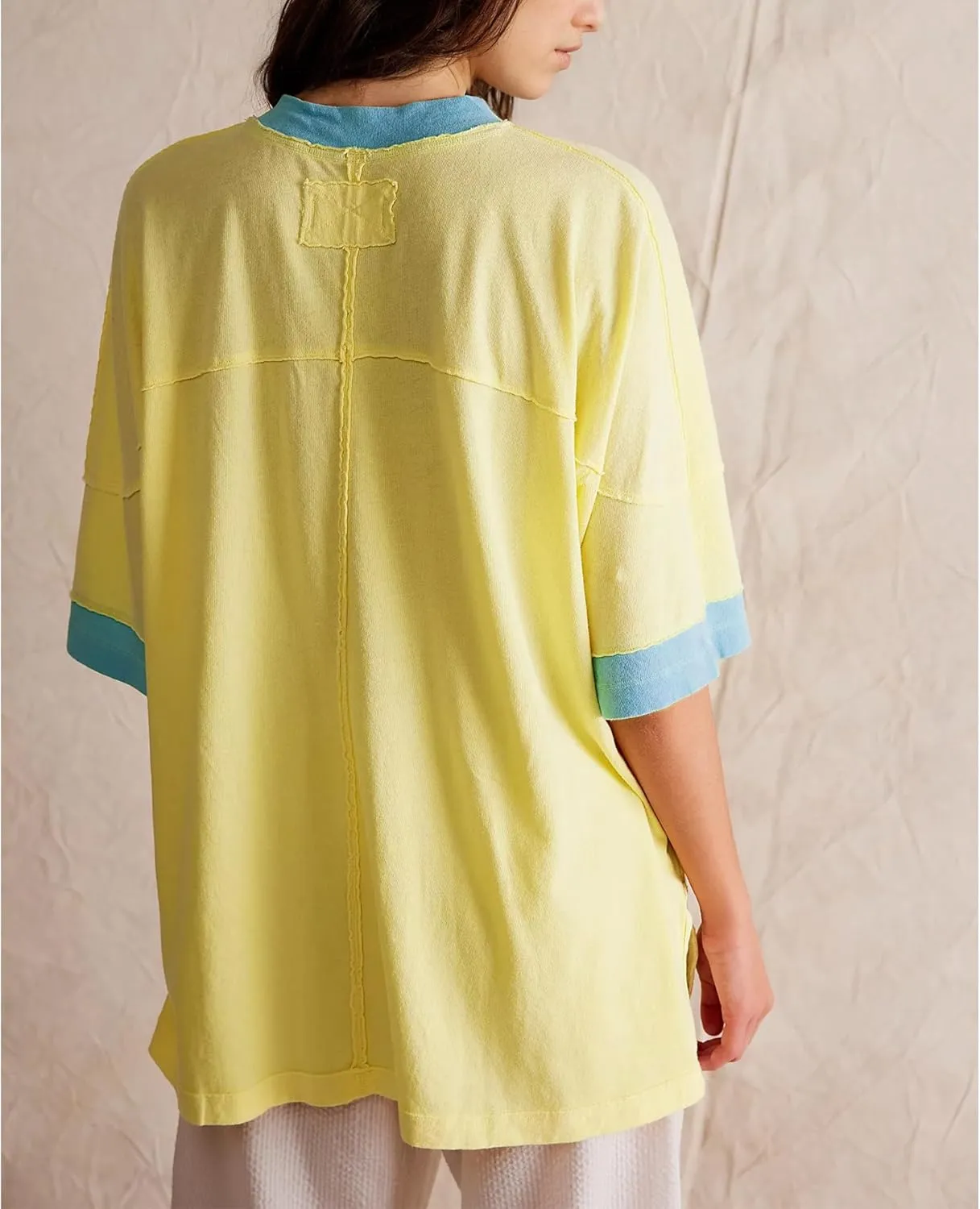 Songling Womens 3/4 Length Sleeve Casual Loose Fit Summer Tee Shirt Basics Cotton t Shirts Trendy Tops