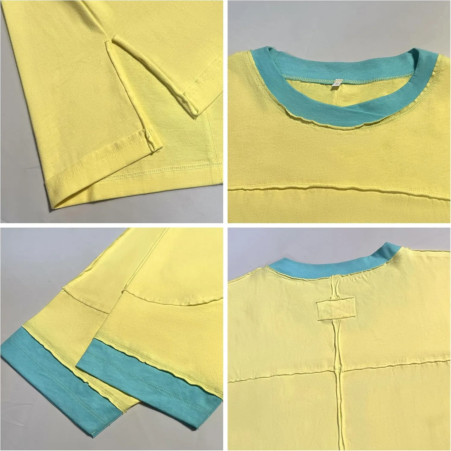 Songling Womens 3/4 Length Sleeve Casual Loose Fit Summer Tee Shirt Basics Cotton t Shirts Trendy Tops