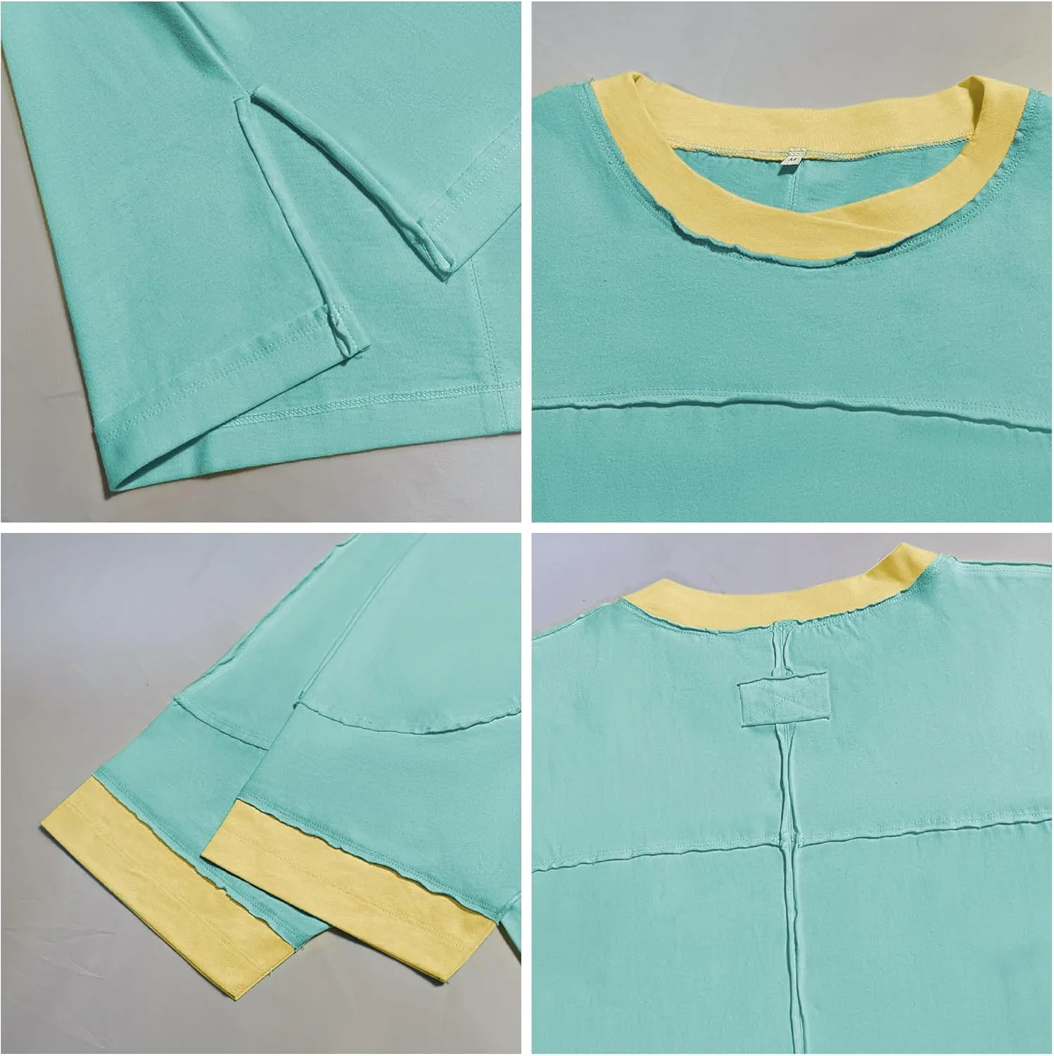 Songling Womens 3/4 Length Sleeve Casual Loose Fit Summer Tee Shirt Basics Cotton t Shirts Trendy Tops