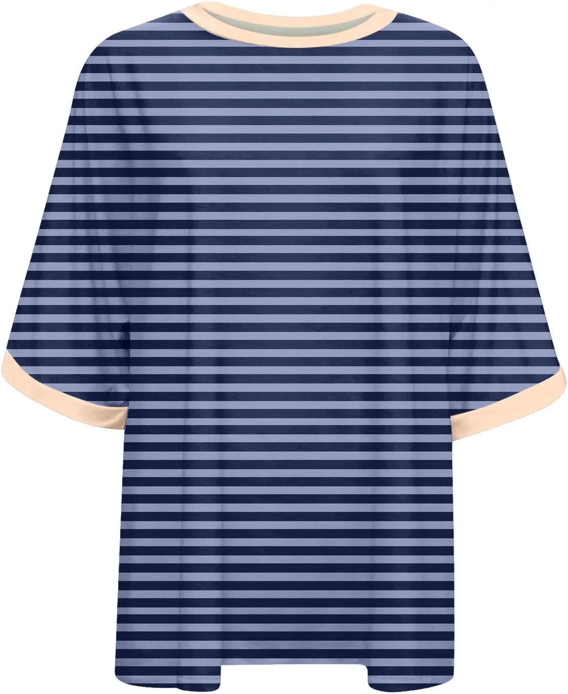 Striped Shirt Women Women's Fashion Half Sleeve Tshirts Shirts Summer Crewneck Workout Tops Casual 2025 Trendy