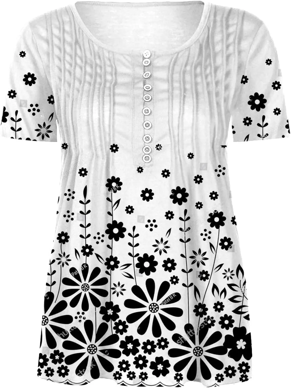 Summer Tops for Women 2025 Trendy Boho Floral Shirts Short Sleeve V Neck T-Shirt Graphic Tees Blouse