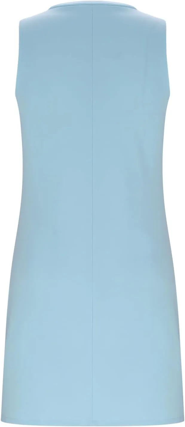 Summer Tunic Dress for Women Sleeveless Above-Knee Loungewear Shirt, Casual V Neck Shift Tshirt Dress with Side Slit