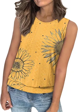 Tank Top for Women 2025 Summer Pleated Sleeveless Crewneck T Shirts Dressy Casual Beach Clothes Trendy Outfits