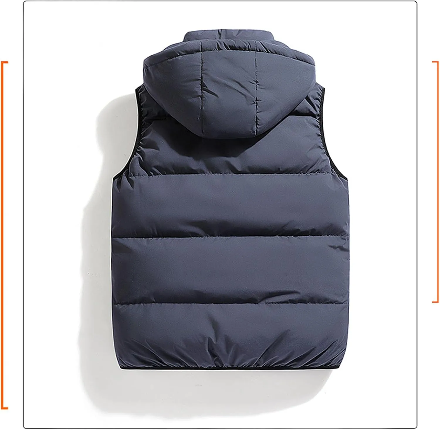 Thatrich Mens Winter Vest Sleeveless Puffer Jackets Hooded Casual Vests Oversized Warm Outdoor Coat Padded Puffy Casual Gilet