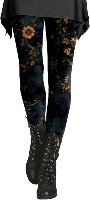 Thin Leggings for Women Womens Printed High Waist Stretch Skinny Leggings Print Active Leggings
