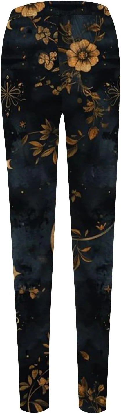 Thin Leggings for Women Womens Printed High Waist Stretch Skinny Leggings Print Active Leggings