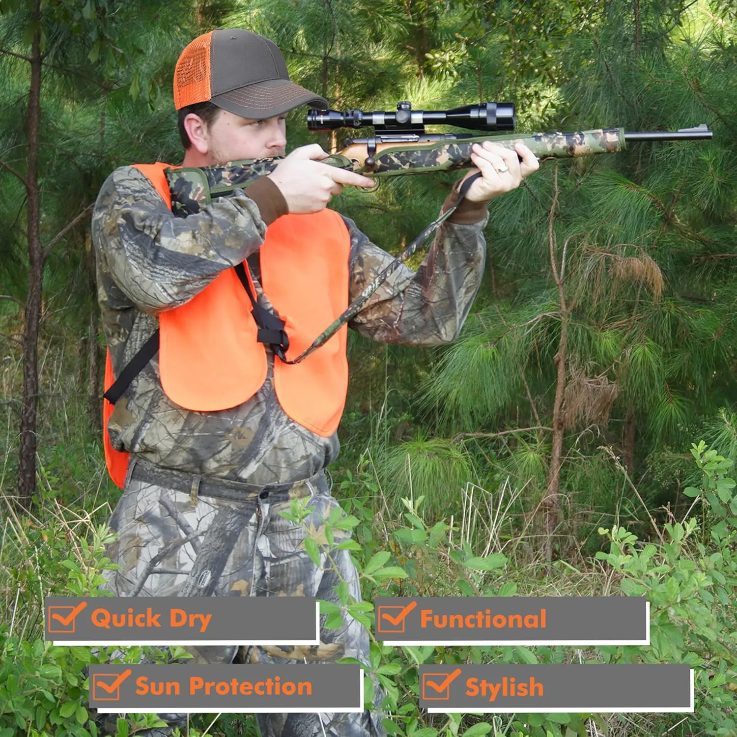 Tirrinia Adjustable Closure Orange Hunting Neon Basics Cap - Low Profile Tangerine Safety Baseball Hat with Blaze
