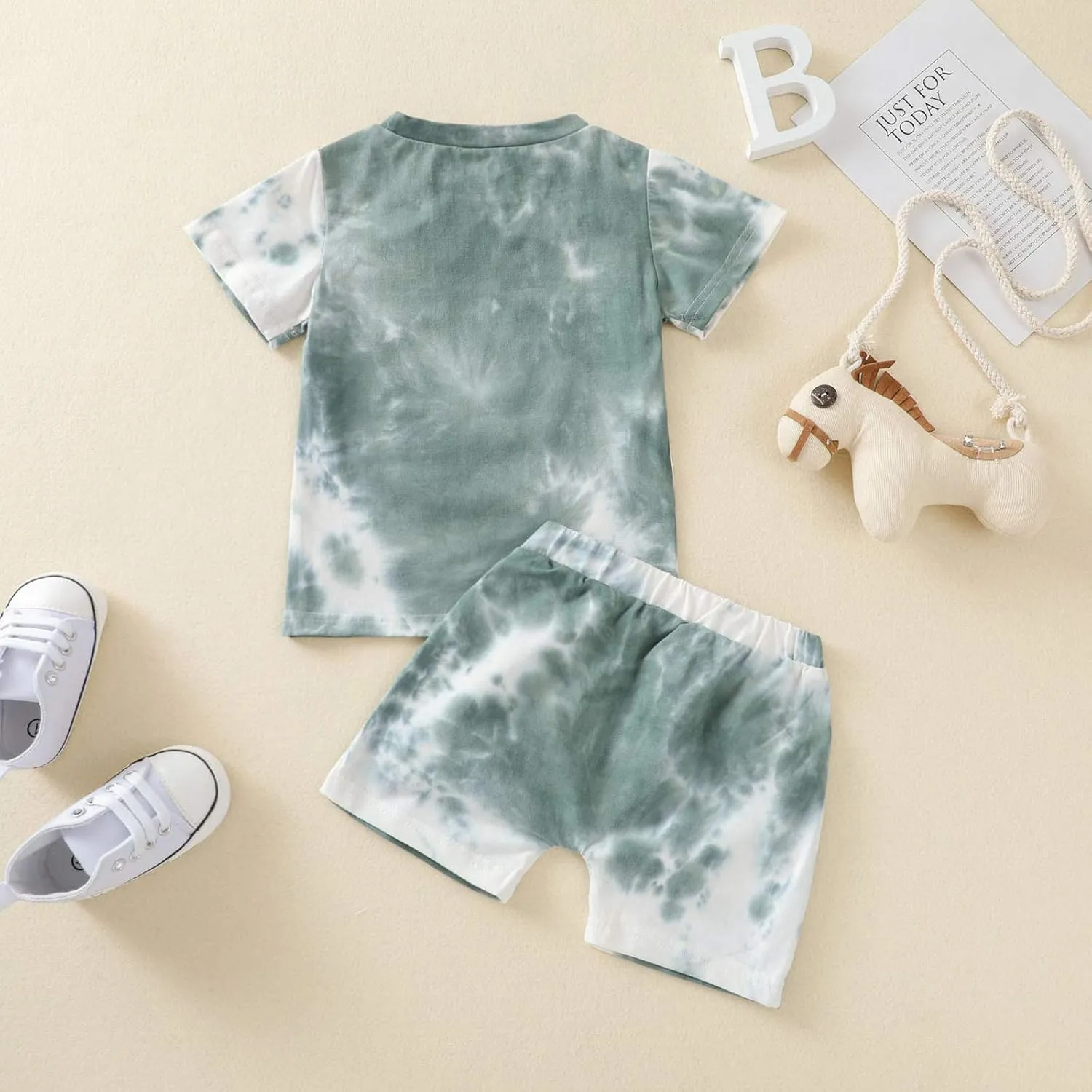 Toddler Baby Boys Outfits Tie Dye T-Shirt and Shorts Suit 2Pcs Summer Clothes Set