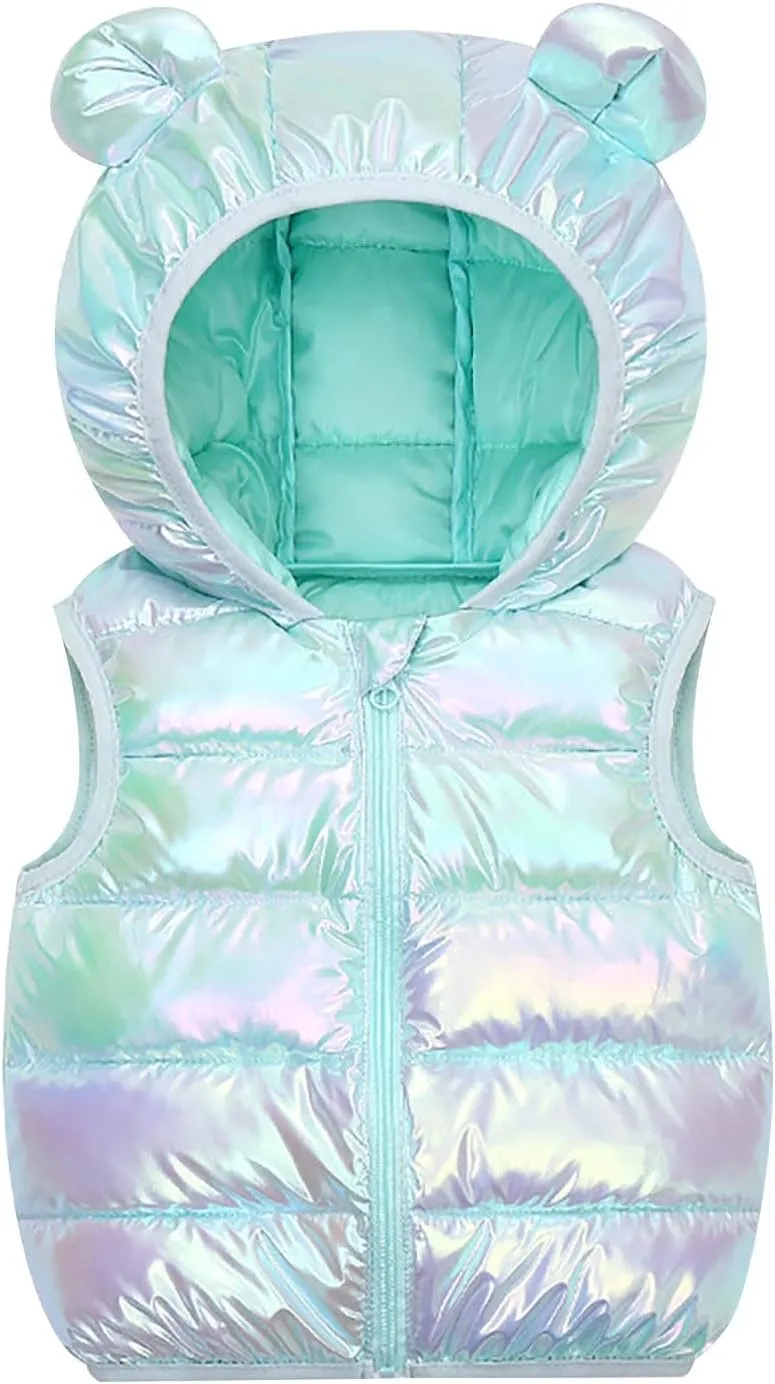 Toddler Baby Warm Vest Outerwear Clothes Unisex Kids Warm Ear Hooded Vest Outerwear Fall Winter Baby Waistcoat