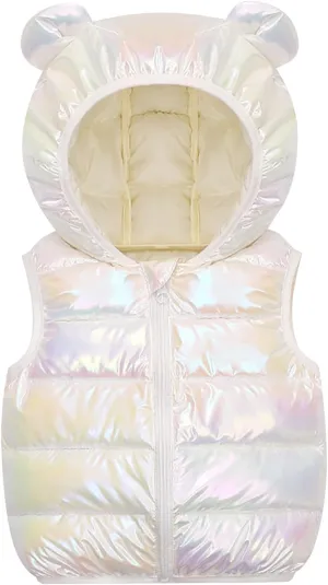 Toddler Baby Warm Vest Outerwear Clothes Unisex Kids Warm Ear Hooded Vest Outerwear Fall Winter Baby Waistcoat
