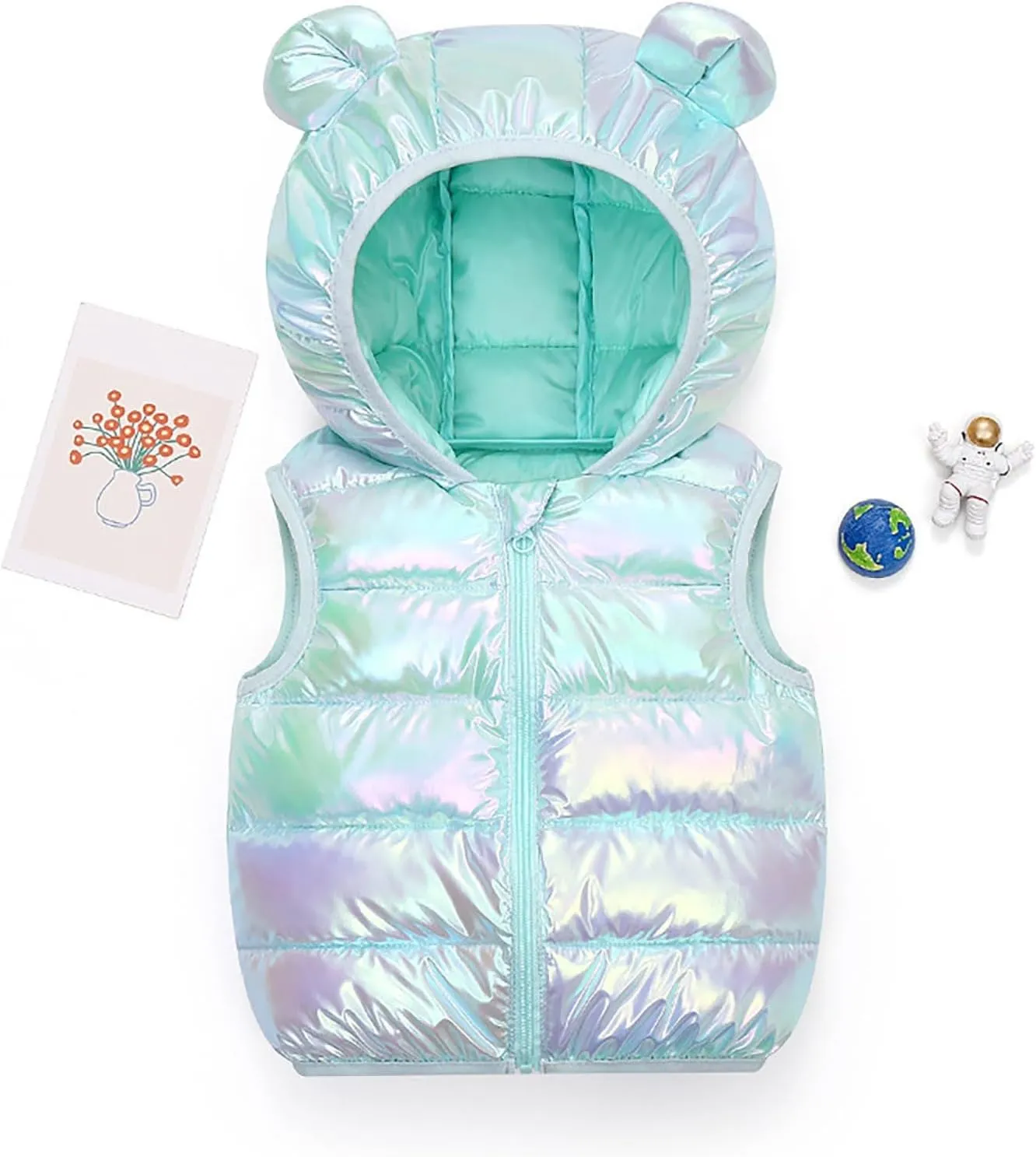Toddler Baby Warm Vest Outerwear Clothes Unisex Kids Warm Ear Hooded Vest Outerwear Fall Winter Baby Waistcoat