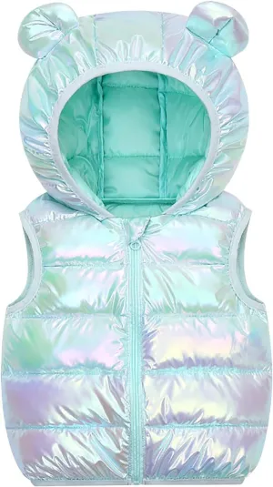Toddler Baby Warm Vest Outerwear Clothes Unisex Kids Warm Ear Hooded Vest Outerwear Fall Winter Baby Waistcoat