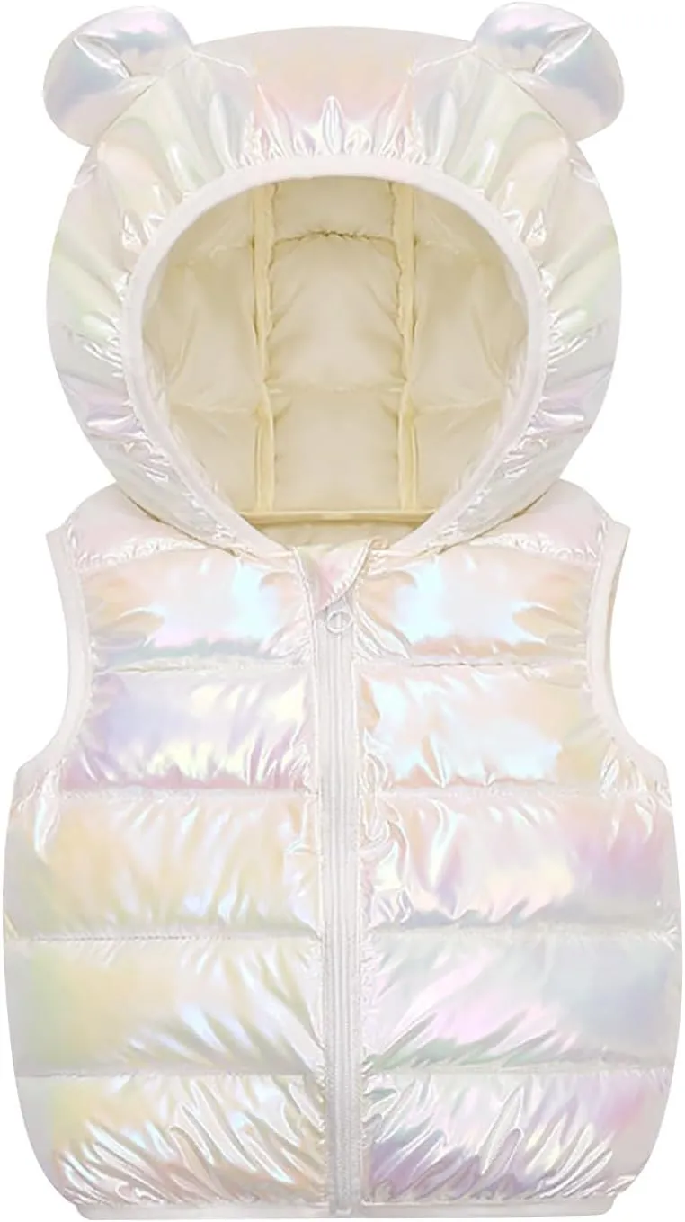 Toddler Baby Warm Vest Outerwear Clothes Unisex Kids Warm Ear Hooded Vest Outerwear Fall Winter Baby Waistcoat