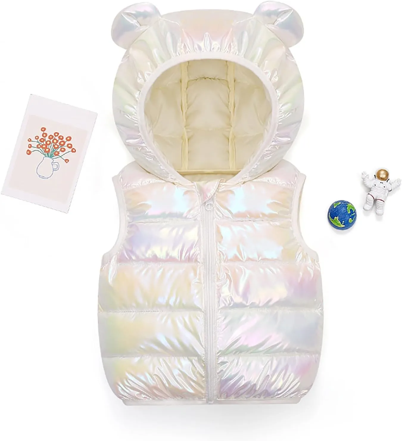 Toddler Baby Warm Vest Outerwear Clothes Unisex Kids Warm Ear Hooded Vest Outerwear Fall Winter Baby Waistcoat