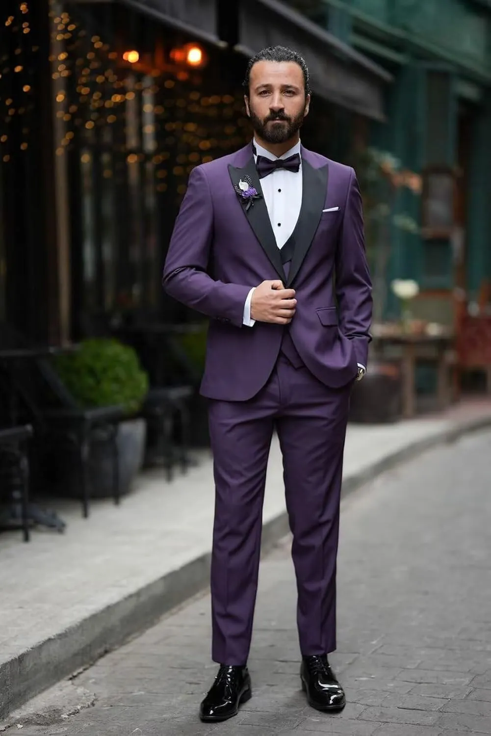 Tuxedo for Men Slim Fit 3 Piece Suits One Button Formal Wedding Groomsmen Suit Prom Tuxedo Suits