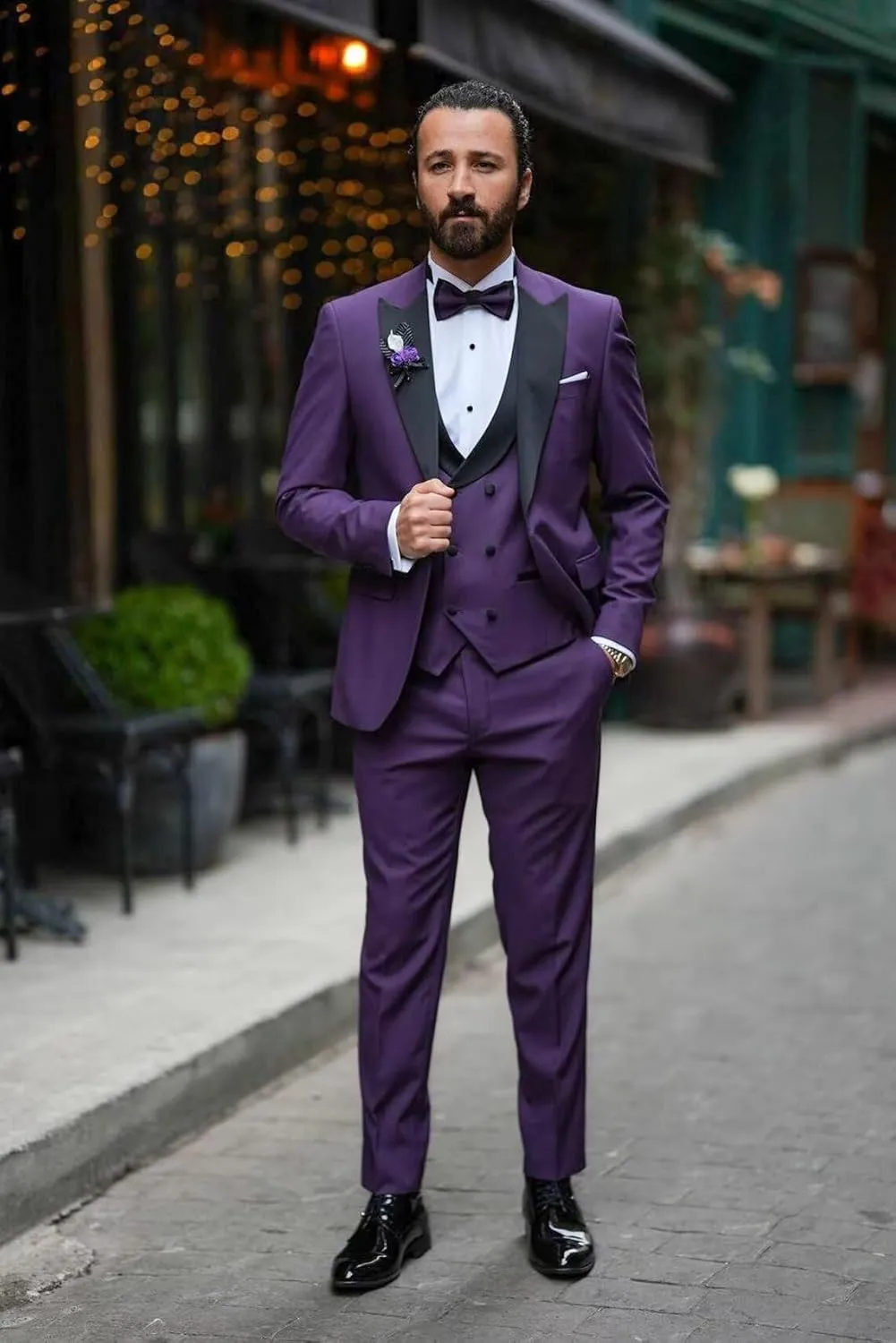 Tuxedo for Men Slim Fit 3 Piece Suits One Button Formal Wedding Groomsmen Suit Prom Tuxedo Suits