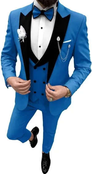 Tuxedo for Men Slim Fit 3 Piece Suits One Button Formal Wedding Groomsmen Suit Prom Tuxedo Suits