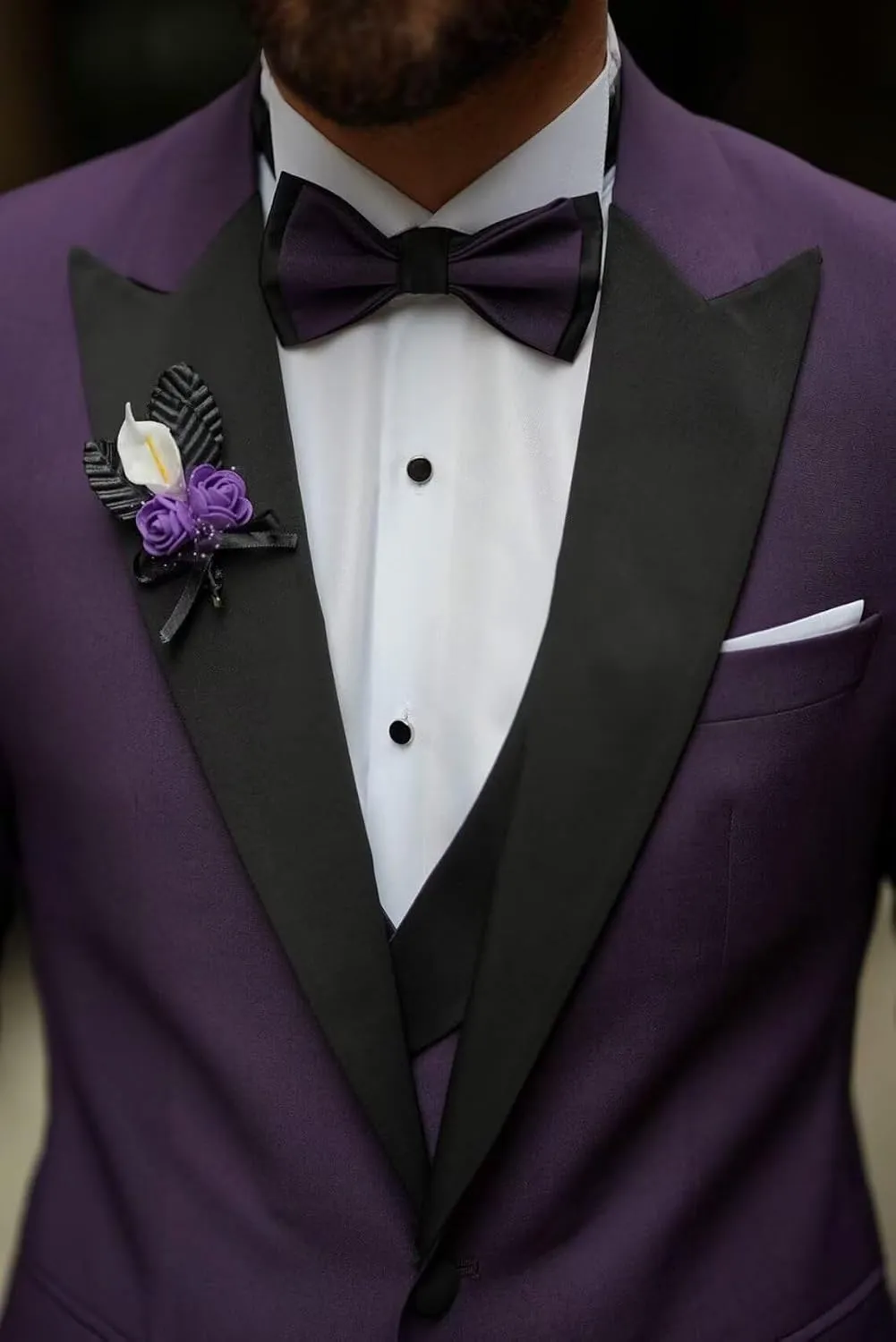 Tuxedo for Men Slim Fit 3 Piece Suits One Button Formal Wedding Groomsmen Suit Prom Tuxedo Suits