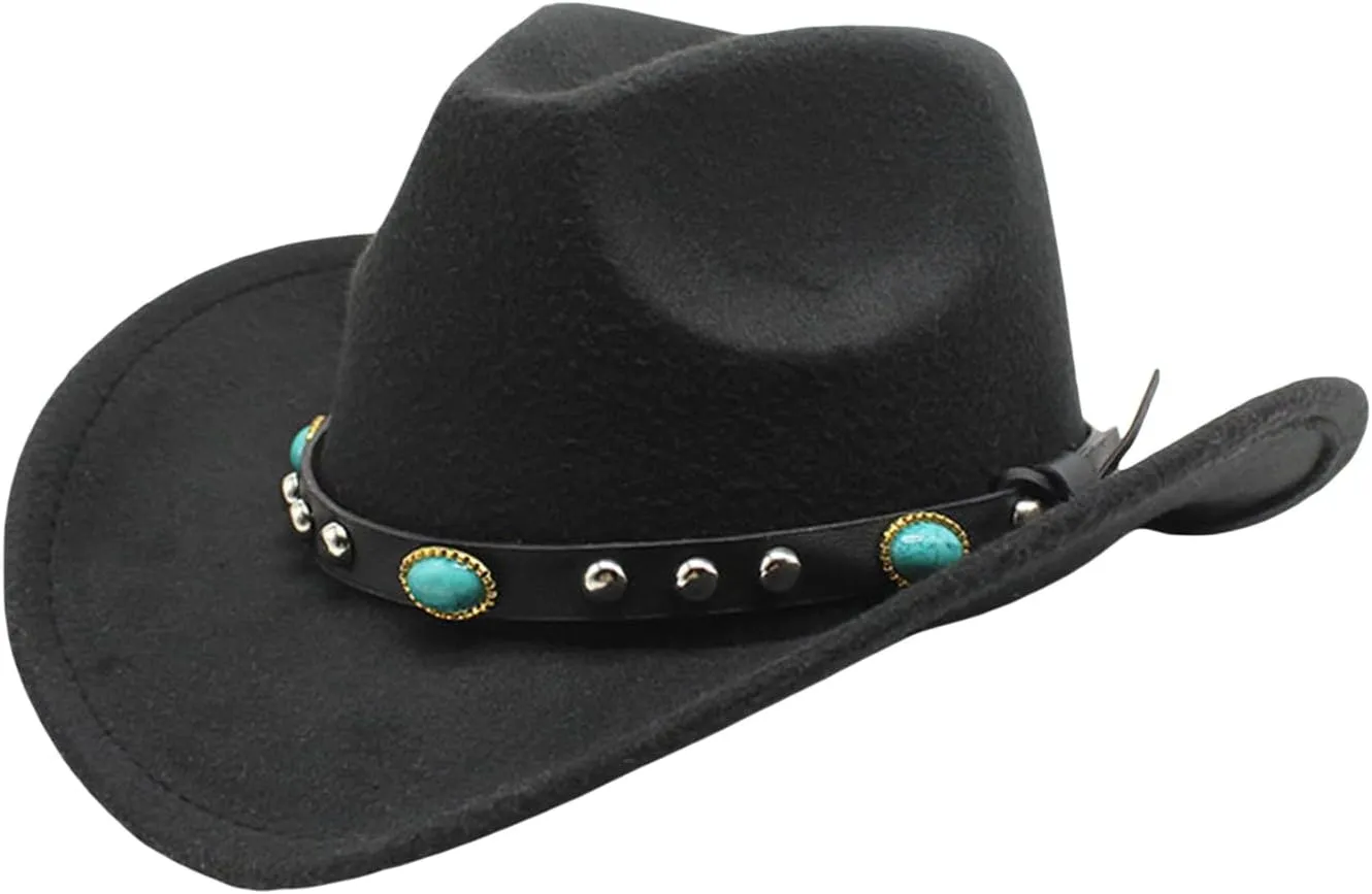 Western Cowboy Hats for Women, Cowgirl Hat with Feathers, Straw Cowboy Hat, Men Halloween Party Costume Accessory