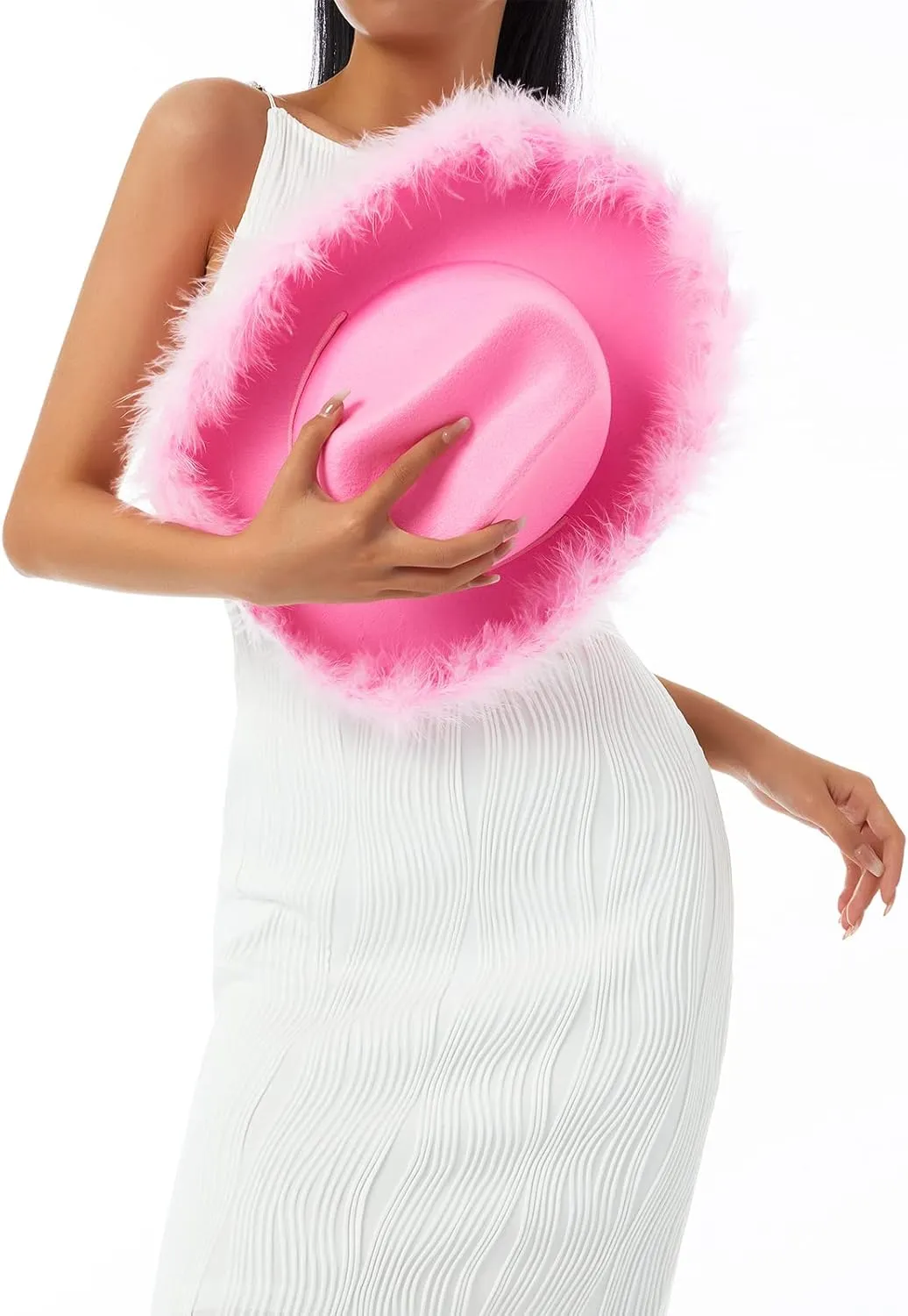 Western Cowboy Hats for Women, Cowgirl Hat with Feathers, Straw Cowboy Hat, Men Halloween Party Costume Accessory