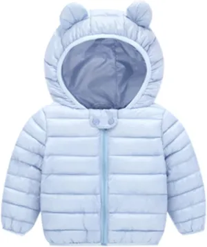 Winter Down Coats for Kids Baby Boys Girls Light Puffer Padded Jacket Toddler Bear Hoods Infant Outerwear