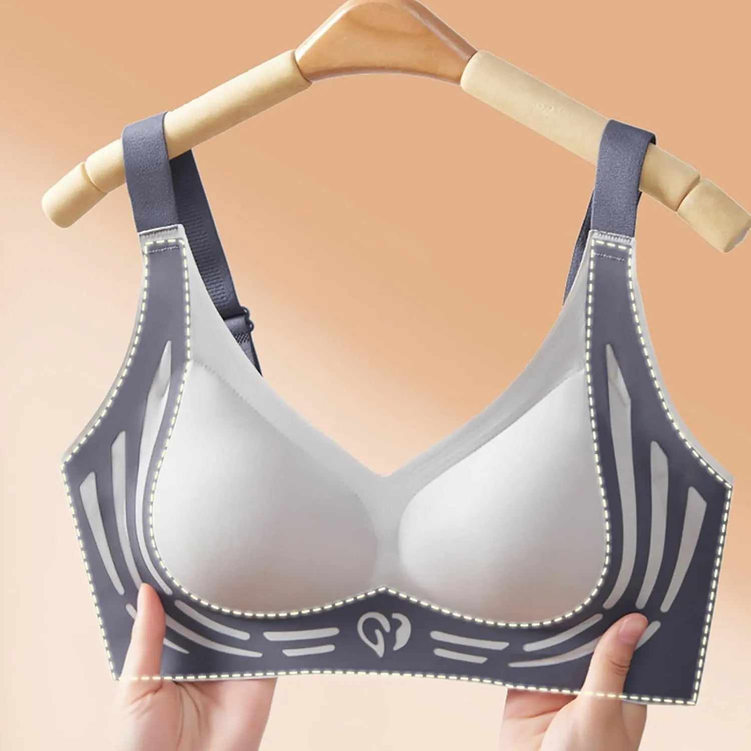 Wireless Push-up Bra, Super Gather Bra Wireless Push-up Bra, Wireless Bras with Support and Lift, Anti Sagging Bras