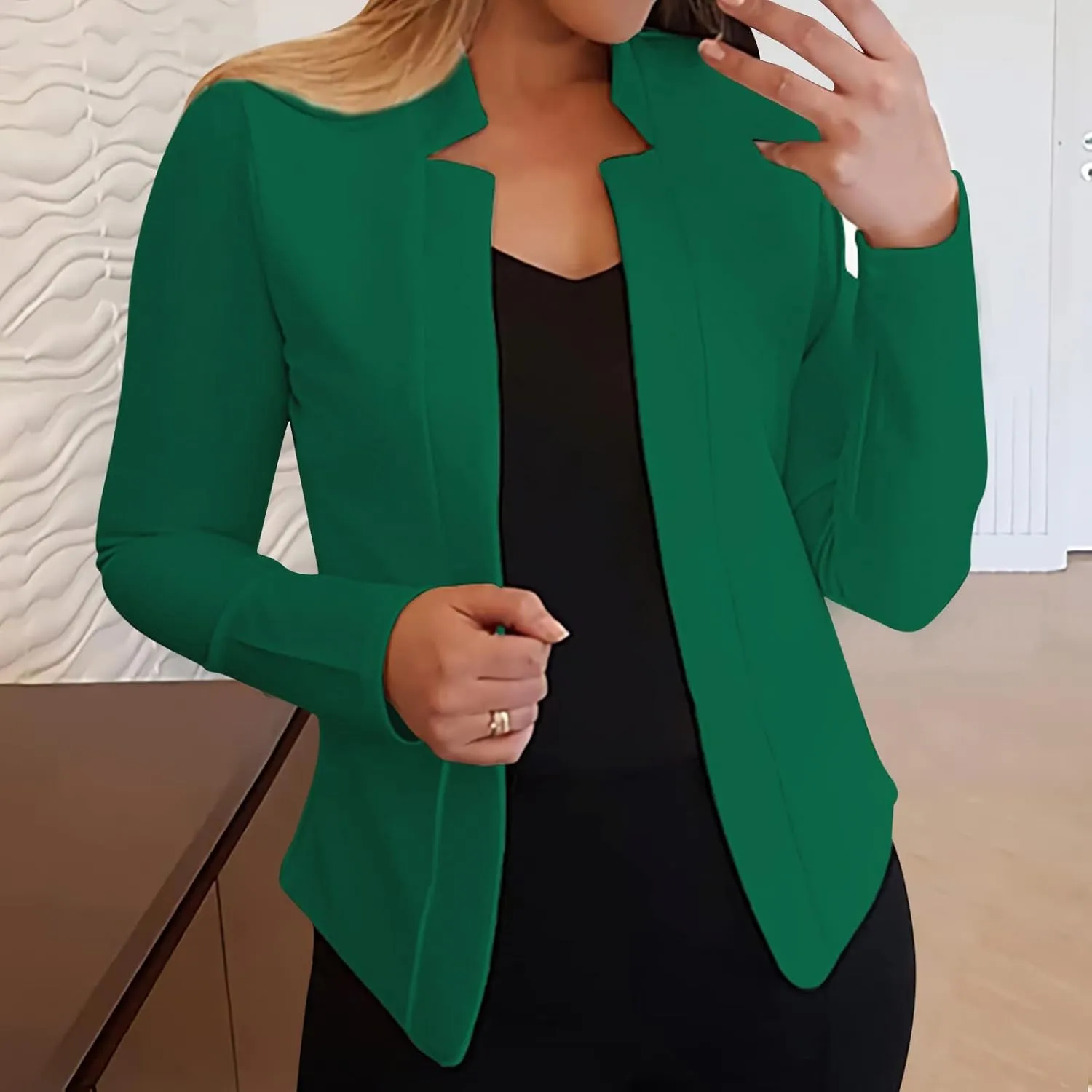 Women Bussiness Blazers Casual Open Front Long Sleeve Work Office Blazer Jacket Button Lapel Blazer 2024