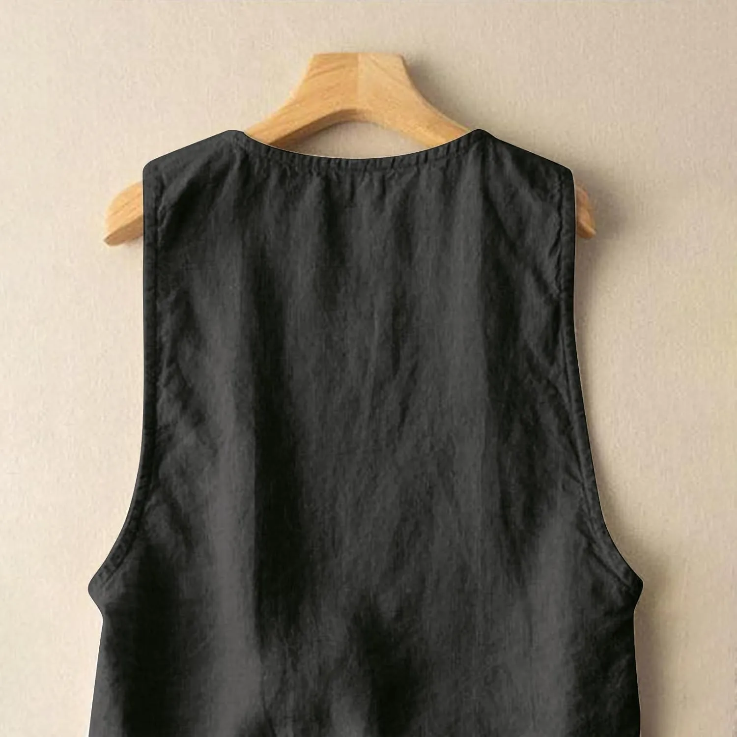 Women Cotton Linen Tank Tops Tie Front Summer Tanks Casual Sleeveless V Neck Jacket Loose Lightweight Waistcoat