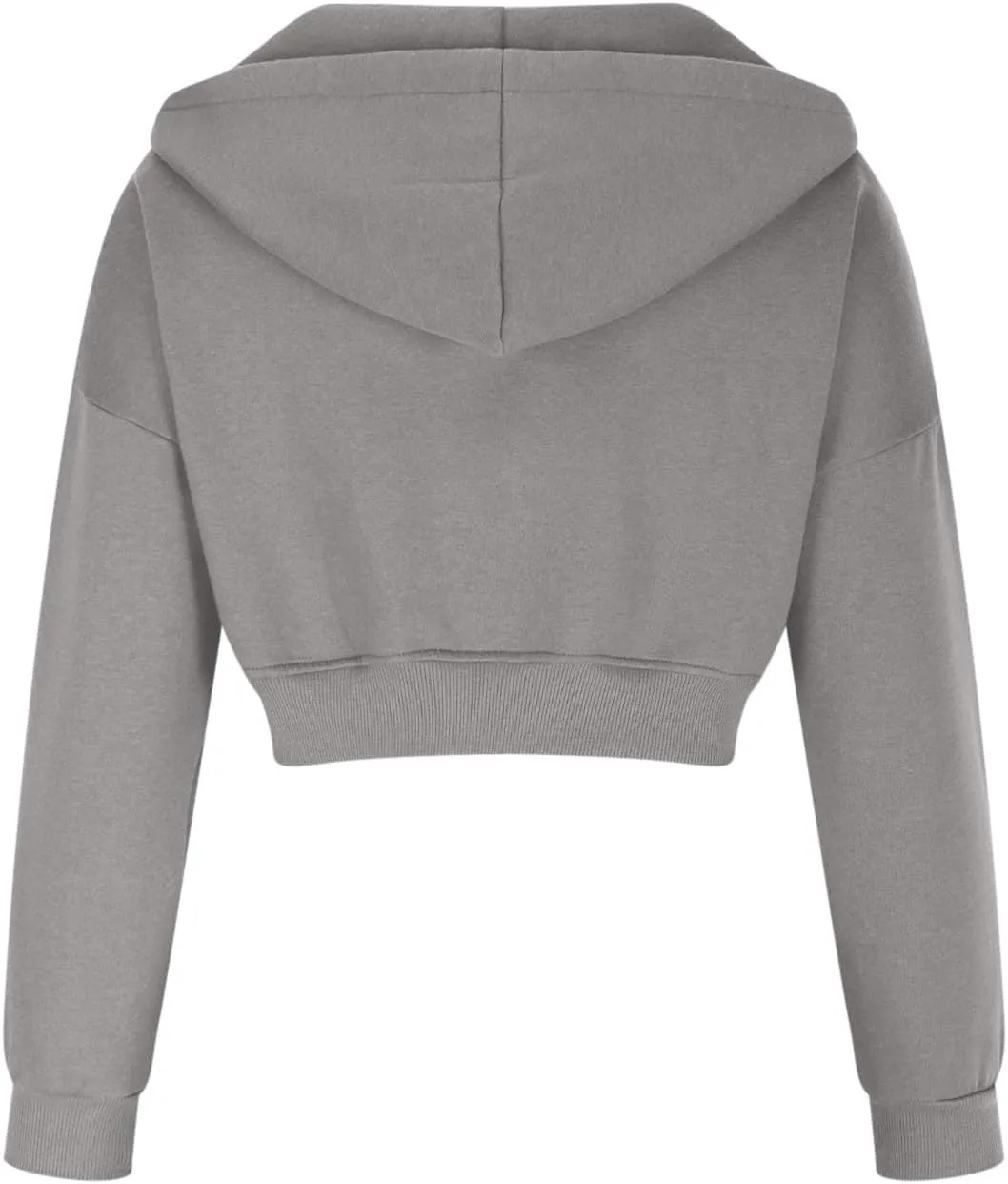 Women Cropped Hoodie Sweatshirt Full Zip up Long Sleeve Hoodies Casual Jacket Fall Fashion Y2k Clothes Teen Girl Tops