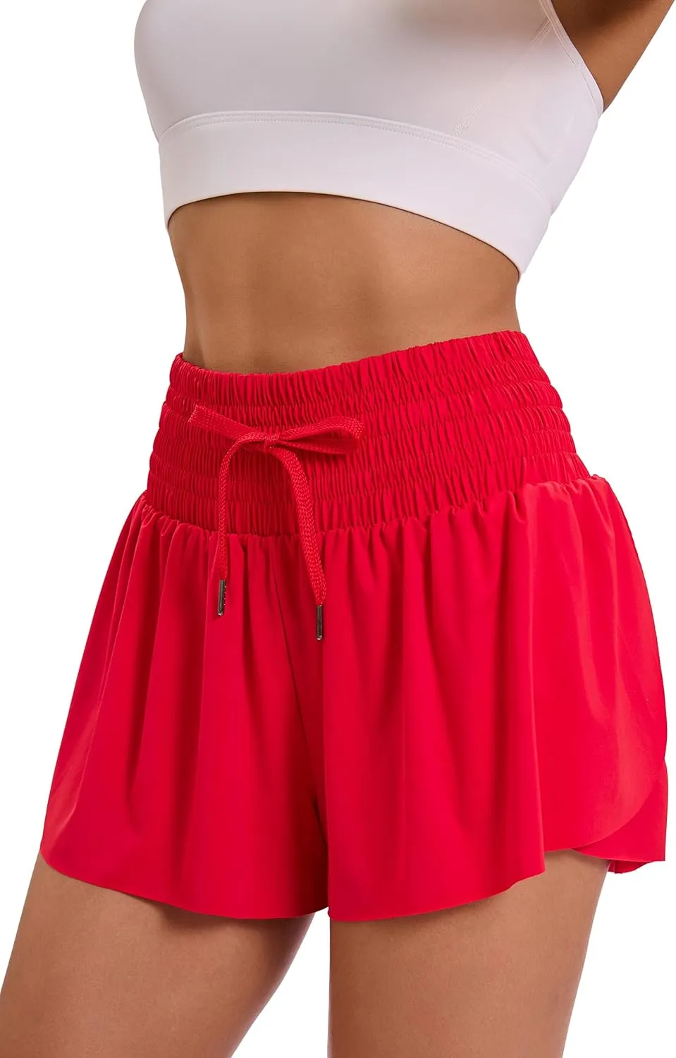 Women Flowy Athletic Shorts High Waisted Gym Yoga Workout Running Tennis Skort with Pockets Cute Summer Clothes