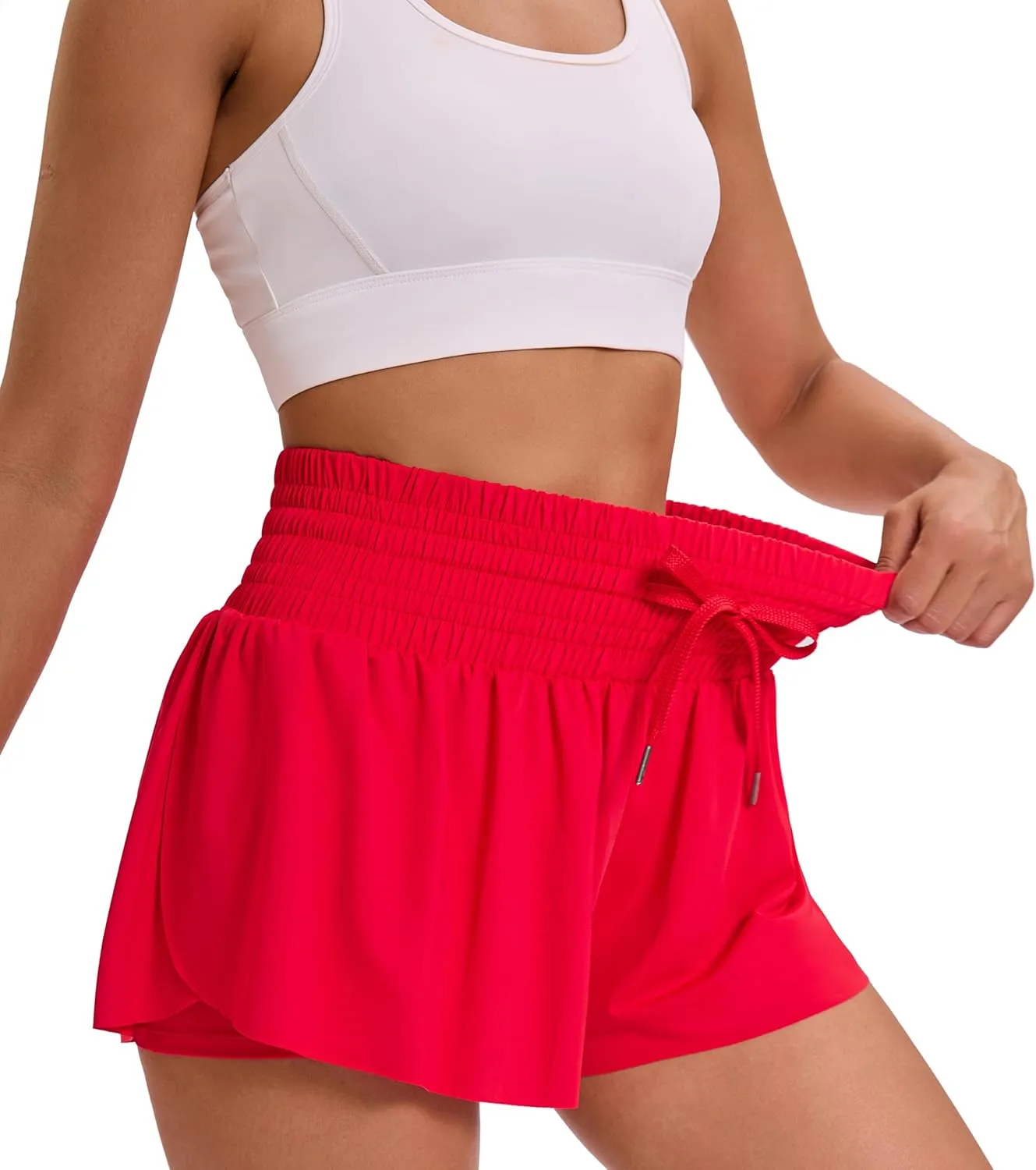 Women Flowy Athletic Shorts High Waisted Gym Yoga Workout Running Tennis Skort with Pockets Cute Summer Clothes