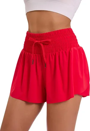 Women Flowy Athletic Shorts High Waisted Gym Yoga Workout Running Tennis Skort with Pockets Cute Summer Clothes