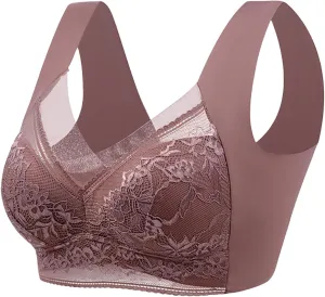 Women Lace Lingerie Set Sexy Underwire Push Up Bra Plus Size Seamless Comfortable Anti-Sagging Gathered Sports Bras