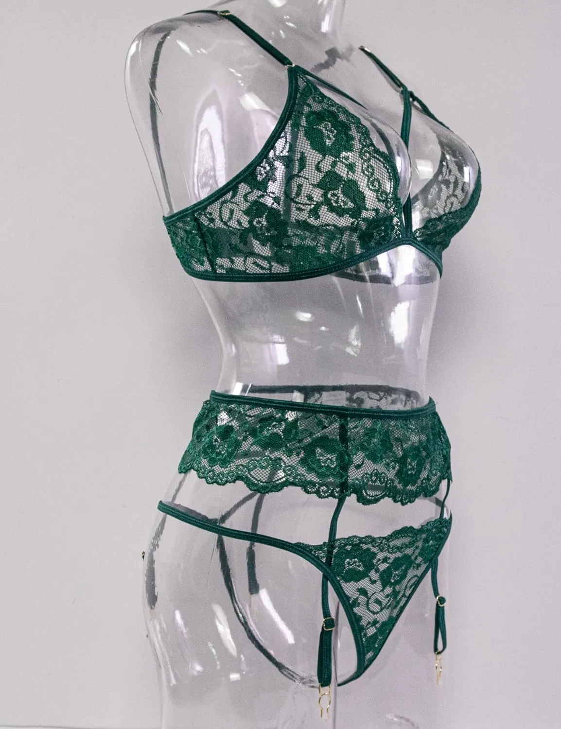 Women Lingerie with Stockings and Gloves or Eye-mask,Garter Belt Lingerie Set