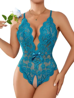 Women One Piece Lingerie Sexy Teddy Lingerie Deep V Sexy Bodysuit Lace Babydoll