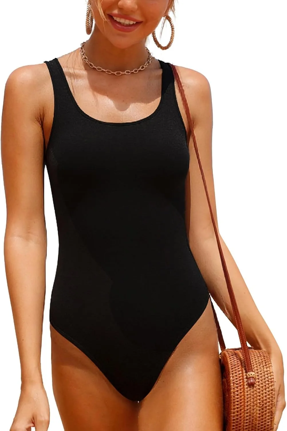 Women Sexy Backless One Piece Swimsuit Slimming Bathing Suit Tummy Control Swim Suits 2025 Casual Athletic Swimwear