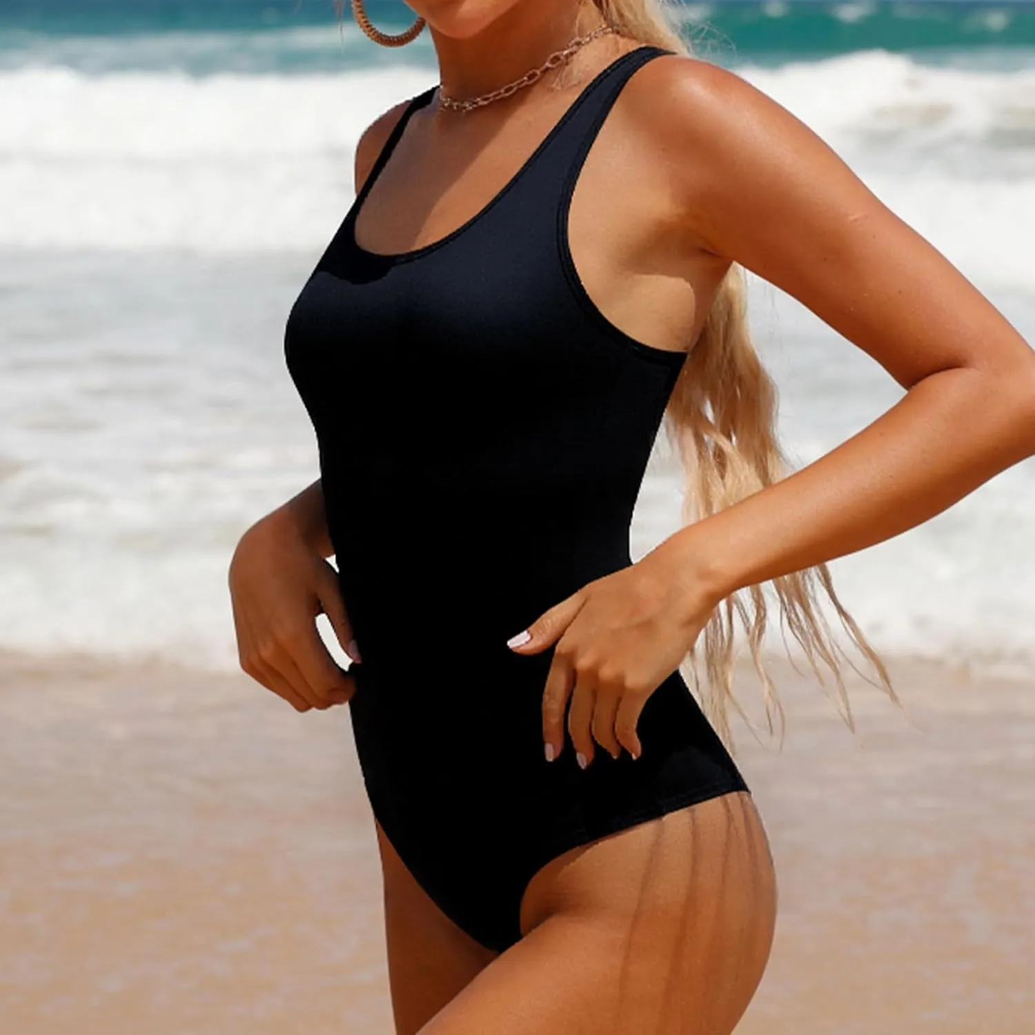 Women Sexy Backless One Piece Swimsuit Slimming Bathing Suit Tummy Control Swim Suits 2025 Casual Athletic Swimwear