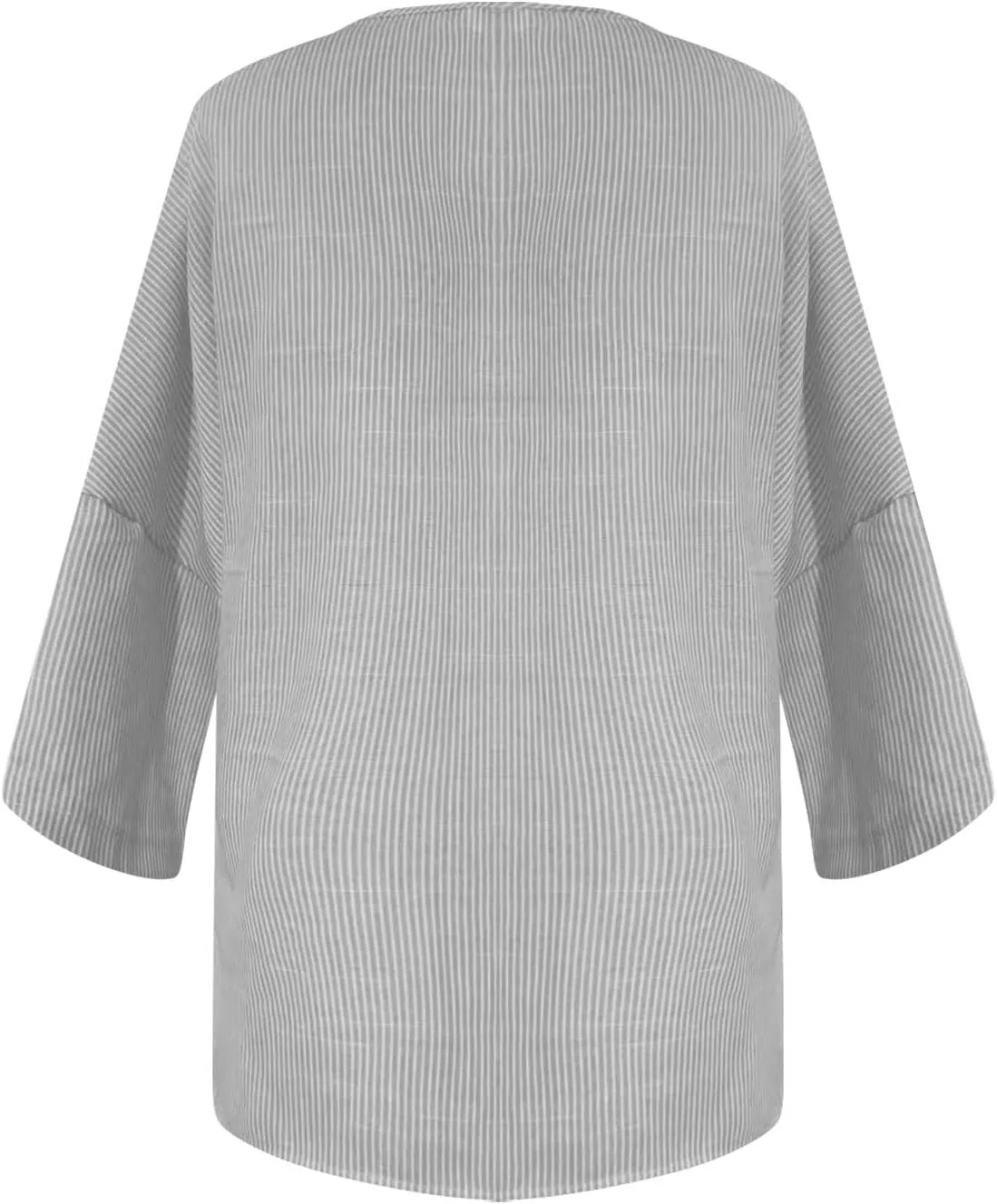 Women Summer Linen Tunic Tops 3/4 Sleeve Solid Color Tees Scoop Neck Lightweight Shirts Plus Size Flowy Blouse