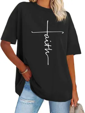 Women T Shirts Short Sleeve Tees Summer Oversized Crewneck Casual Fashion Graphic Printed Loose Tops Blouses 2025