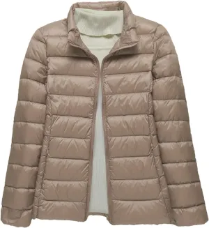 Women Winter Coat Light White Duck Down Jacket Slim Puffer Jackets Portable Windproof Down Coat