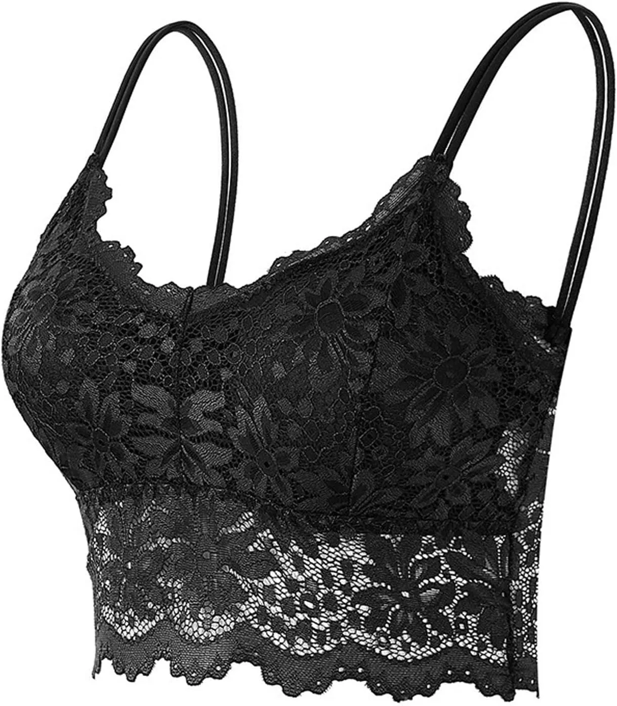 Womens 2024 Lace Bralettes Comfy Spaghetti Strap Knit Comfortable Everyday Bra Underwire T-Shirt Bra