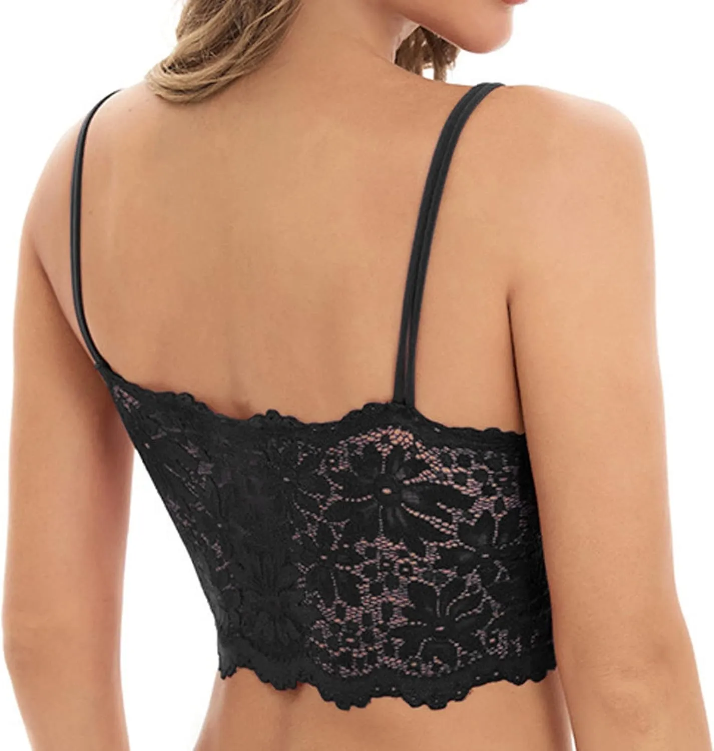 Womens 2024 Lace Bralettes Comfy Spaghetti Strap Knit Comfortable Everyday Bra Underwire T-Shirt Bra