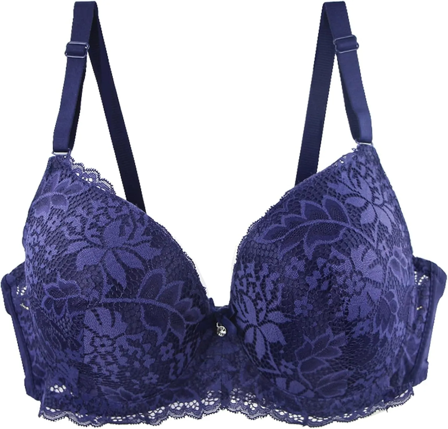 Women's 3 PC Trendy Lace Bras Sexy Seamless Push Up Sport Bra Casual Comfy Breathable Base Bralettle Underwear