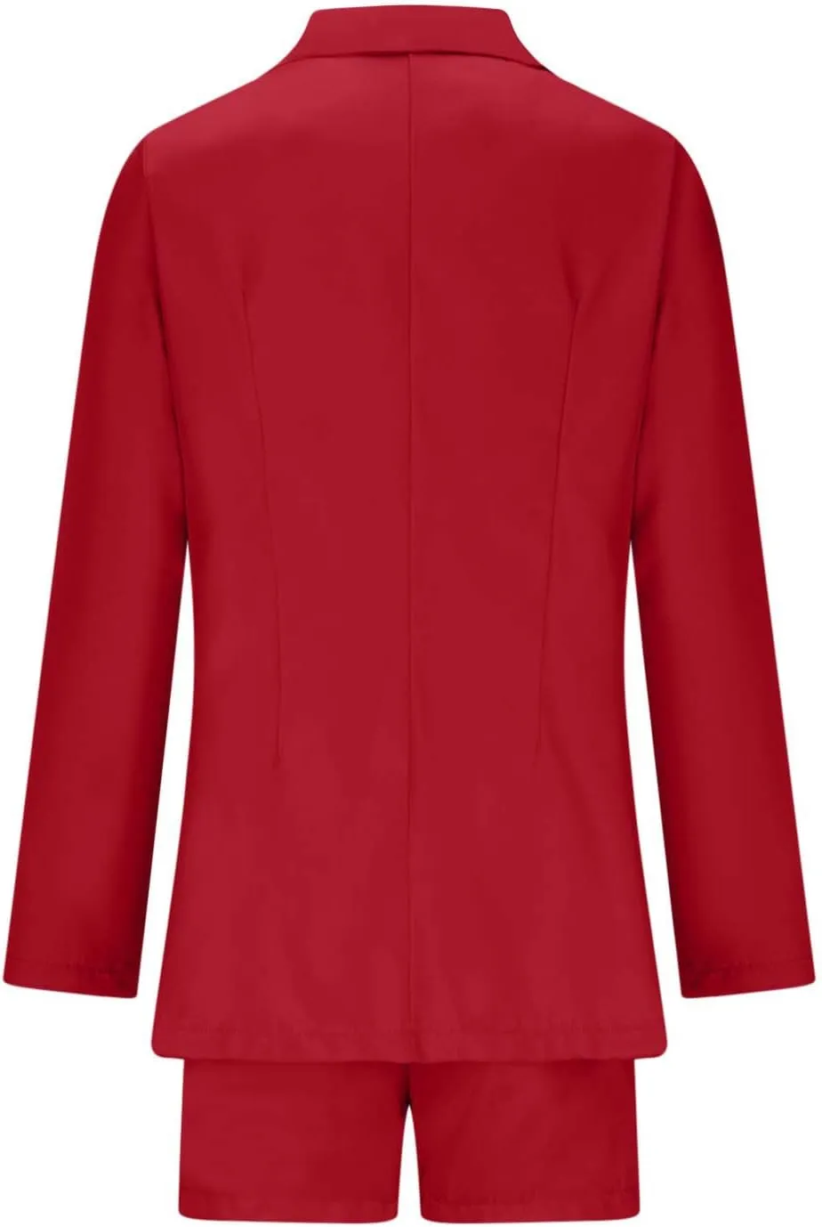 Women's 3 Piece Office Work Suit Set Long Sleeves Blazer  Shorts with Belt Solid Casual Lapel Front Open Cardigan