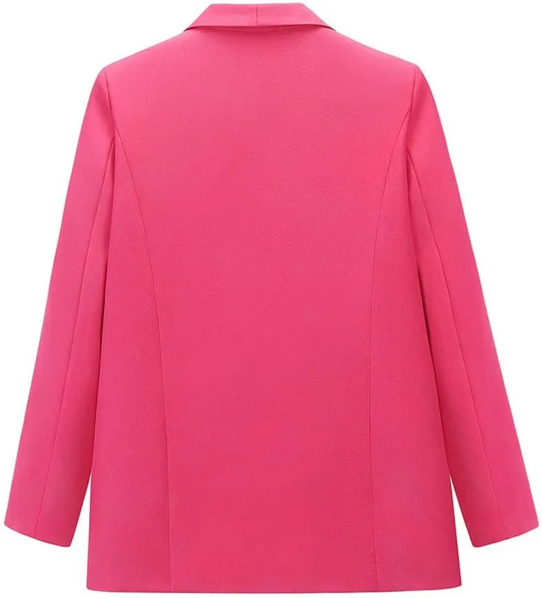 Women's Blazers Casual Lightweight Buttonless Plus Size Boyfriend Blazers Long Sleeve Slim Fit Dressy Work Blazer