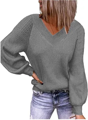 Women's Crewneck Cute Sweaters Striped Colorblock Fall Winter Knitted Pullover Tops Fall Casual Chunky Knit Tops