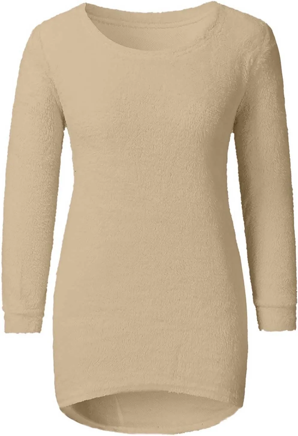 Womens Crewneck Tops Sweatshirt Fluffy Fuzzy Jumper Sweater for Women Fashionable Long Sleeve Pullovers Loose Tops