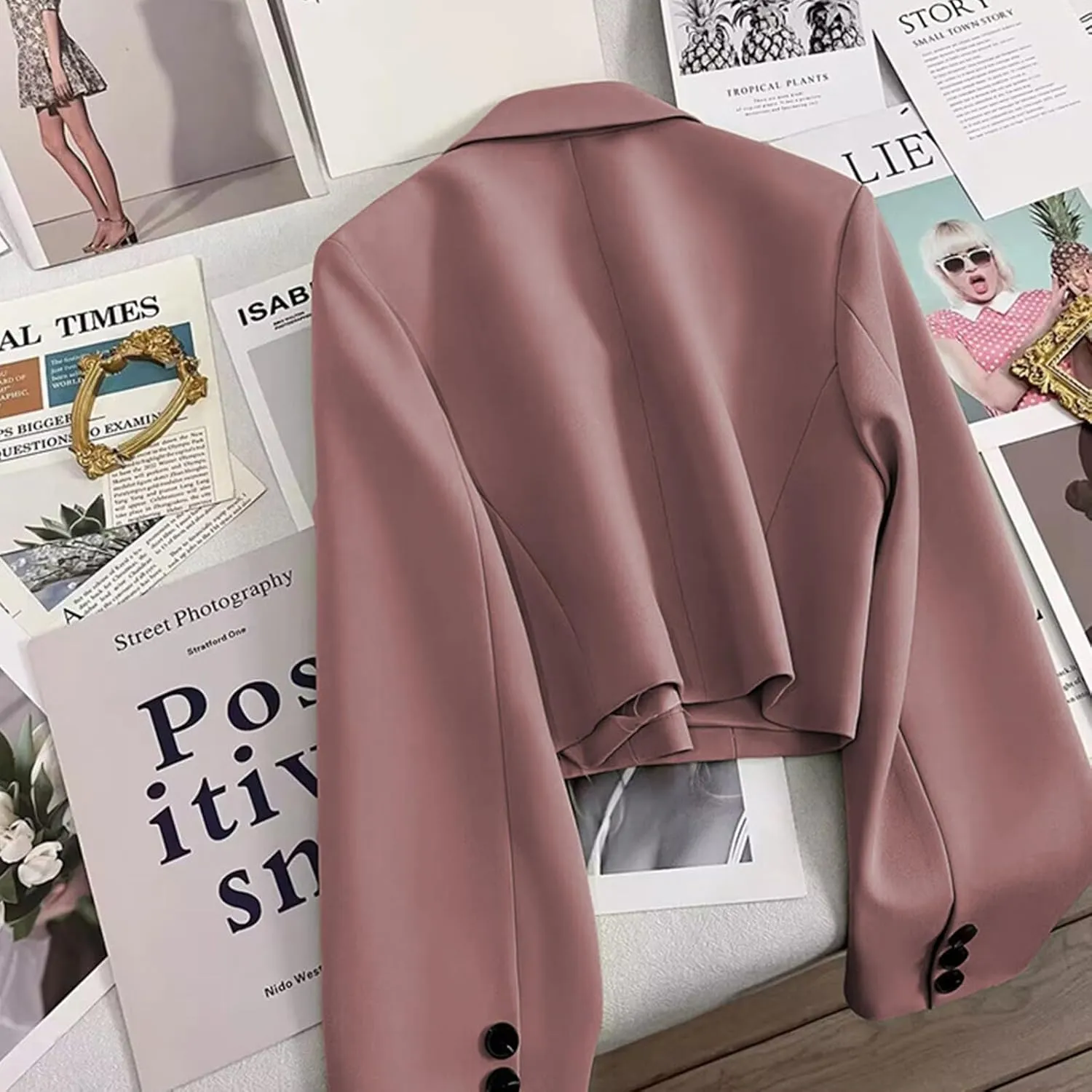 Womens Fall Casual Blazers 2024 Three Quarter Sleeve Sleeve Cardigan Short Small Coat Womens Casual Blazers 2024