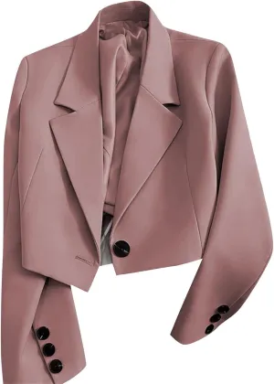 Womens Fall Casual Blazers 2024 Three Quarter Sleeve Sleeve Cardigan Short Small Coat Womens Casual Blazers 2024