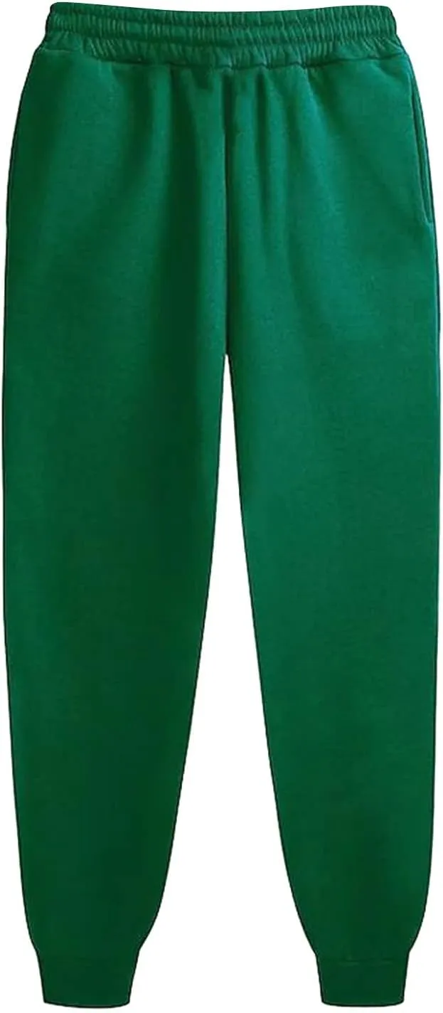 Womens Fleece Lined Sweatpants High Waisted Drawstring Waist Oversized Joggers Cinch Bottom Lounge Pants Activewear